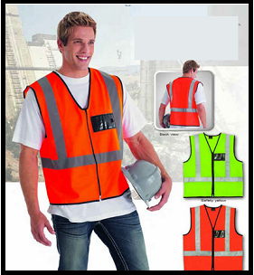Safety Waist Coat with Silver Reflective Tape and ID Pouch