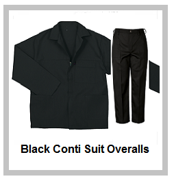 Black 2 piece conti suit overalls