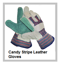 Candy Stripe Gloves - Green Double Palm