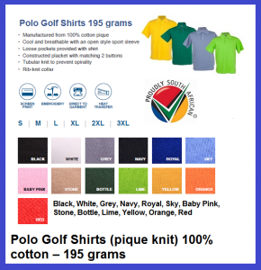 Polo Golf Shirts 195grams