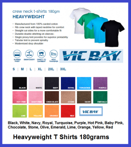 VicBay Heavyweight T Shirts 180grams