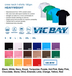 VicBay Heavyweight T Shirts 180grams