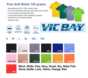 VicBay Polo Golf Shirts 195grams