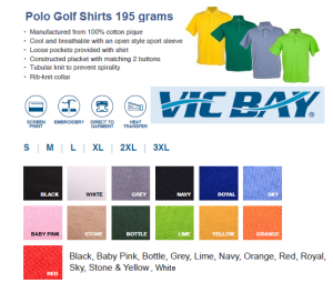 Vic Bay Polo Golf Shirts 195grams