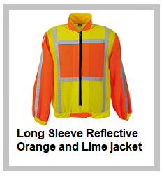 Long Sleeve Reflective Orange and Lime jacket