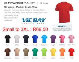 Vicbay Heavyweight T/Shirts - 100% cotton – 180 grams