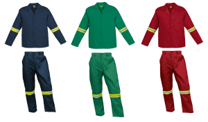 Conti Suit Overalls (80-20 poly cotton) with Lime and Silver Reflective Tape on arms and legs