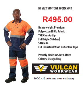HI VIZ TWO TONE WORKSUIT IN ORANGE AND NAVY