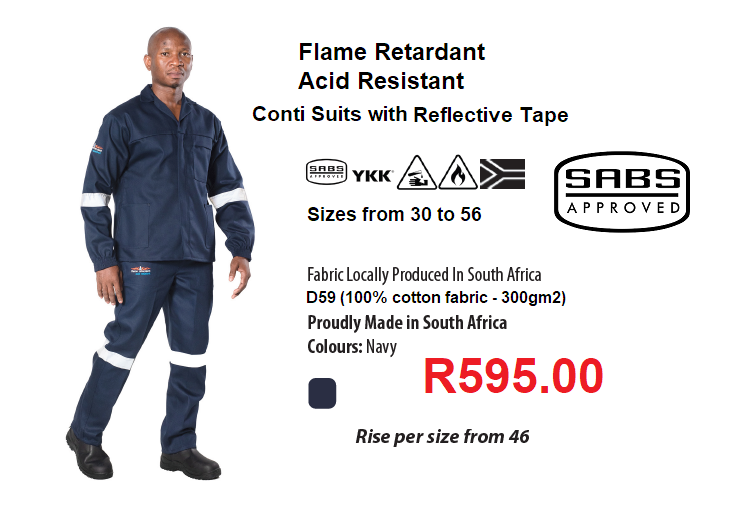SABS Approved Navy Flame Retardant and Acid Resistant Conti Suits ...