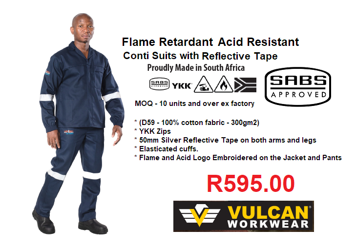 SABS D59 Navy Flame Retardant and Acid Resistant Conti Suit