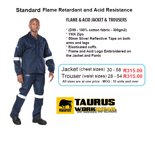 Flame Acid Proof Overalls SABS Approved Taurus Workwear